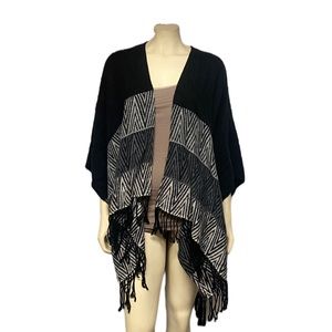 Black & White Poncho Cape